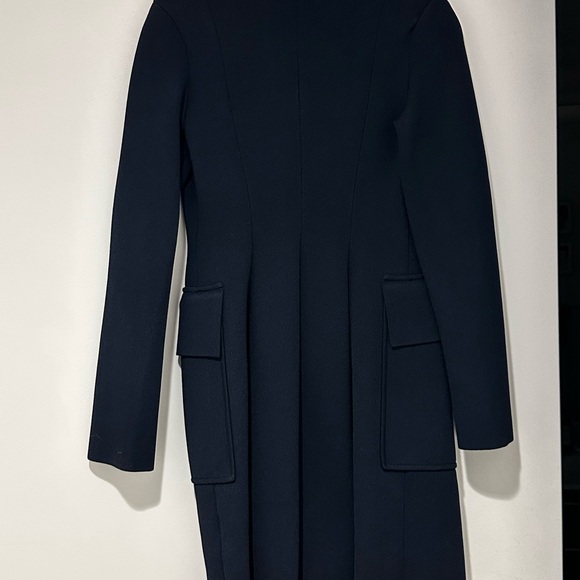 Scanlan Theodore Crepe Knit Coat in Navy - Picture 2 of 2